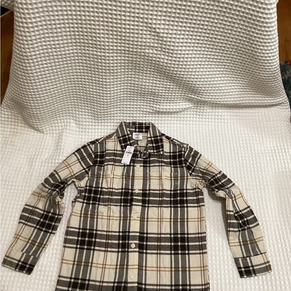 SOLD SOLDGAP Kids Plaid Shirt  - Black and Cream 100% Organic Cotton